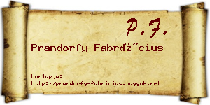 Prandorfy Fabrícius névjegykártya